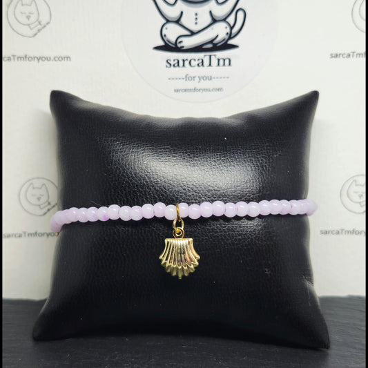 Roze armband met schelp