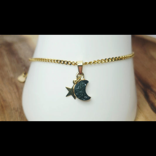 Armband goudkleur maan