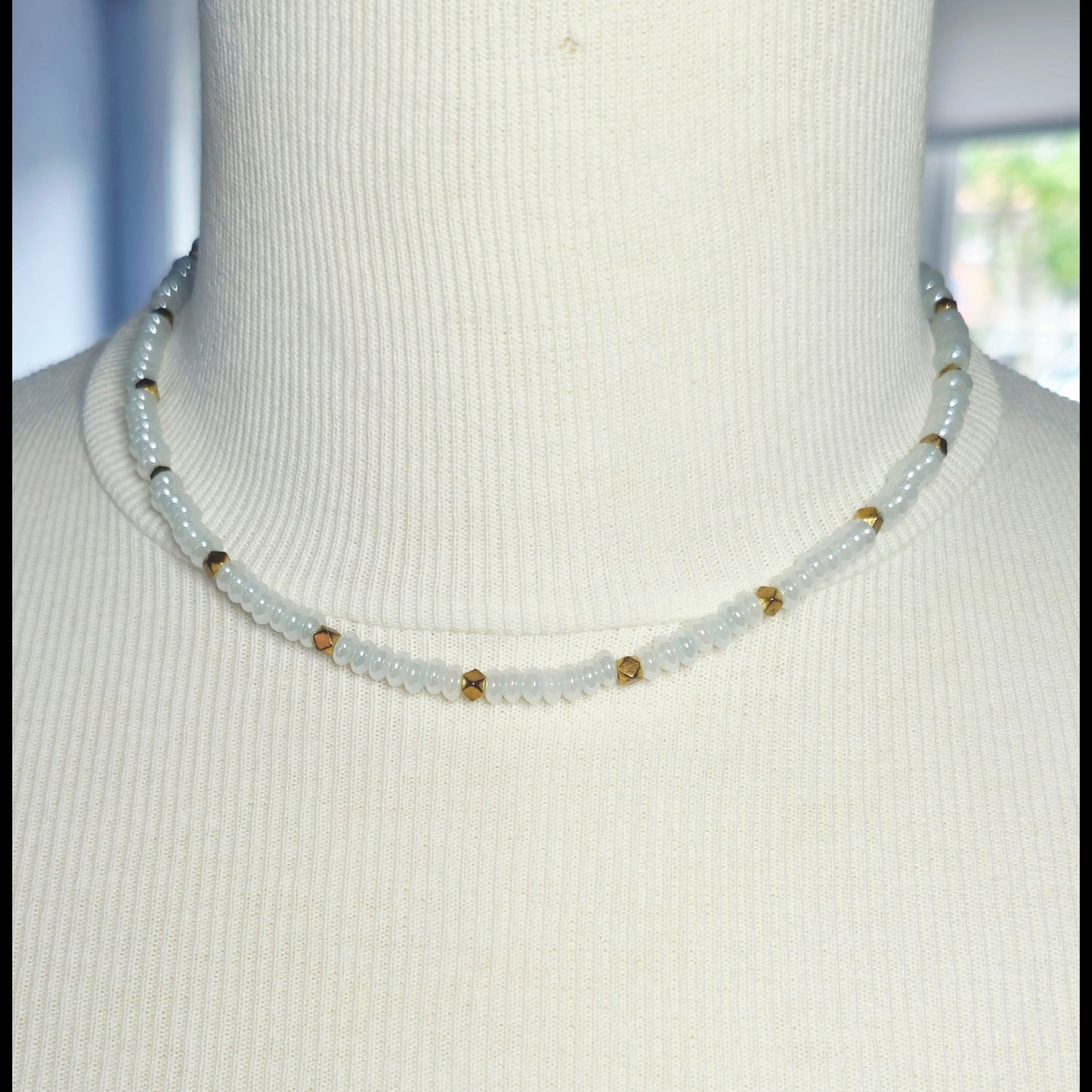 Choker blauw/goud
