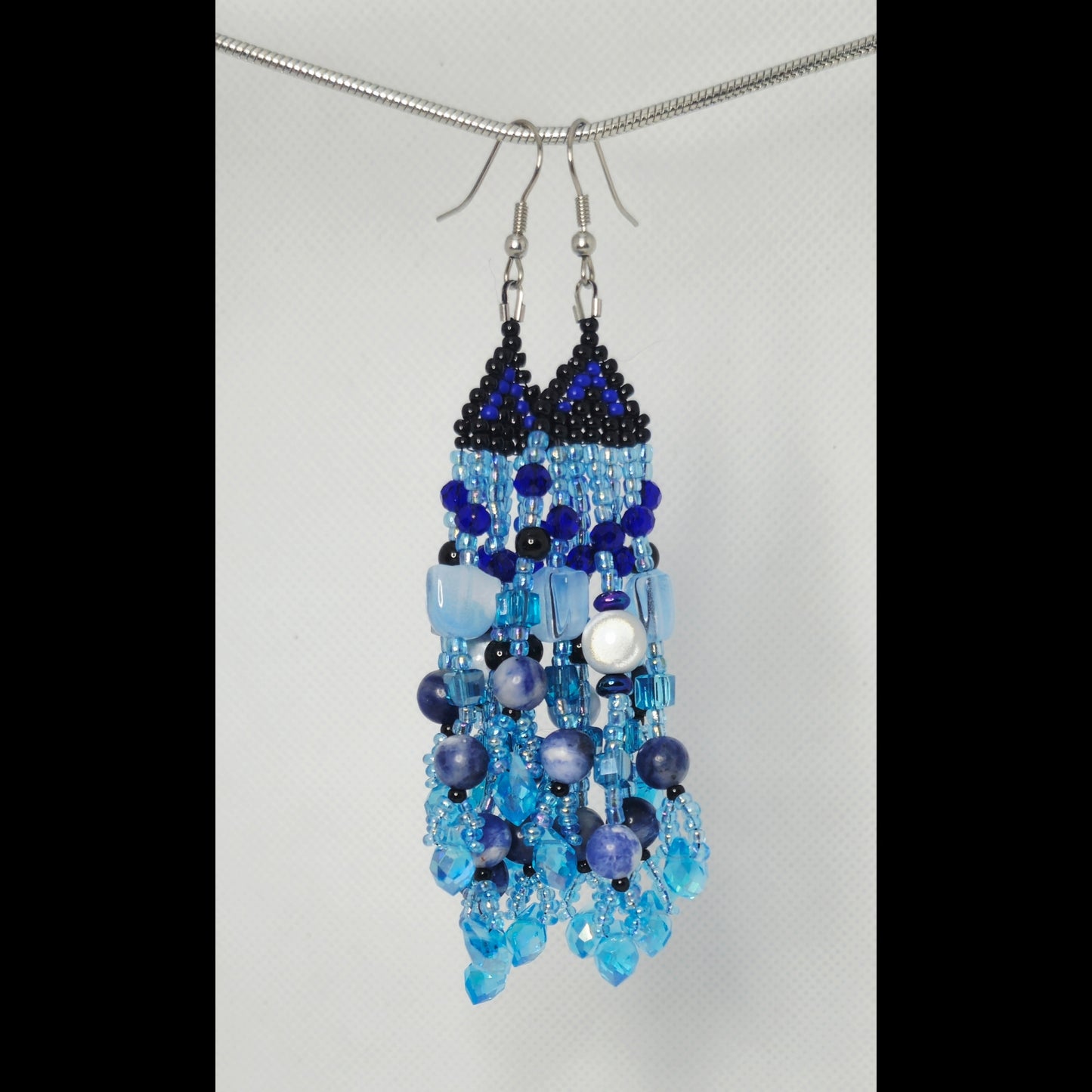 Statement oorbellen blauw