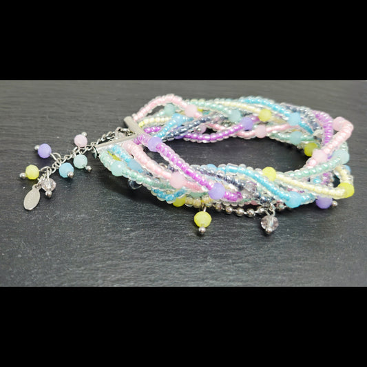 Regenboogvlecht armband